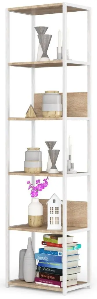 Etajera Akord CL50 6S (White/Sonoma Oak)