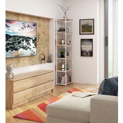 Etajera Akord CL50 6S (White/Sonoma Oak) Thumb