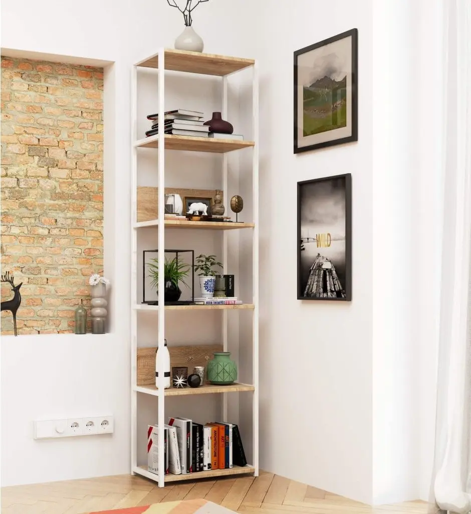 Etajera Akord CL50 6S (White/Sonoma Oak)