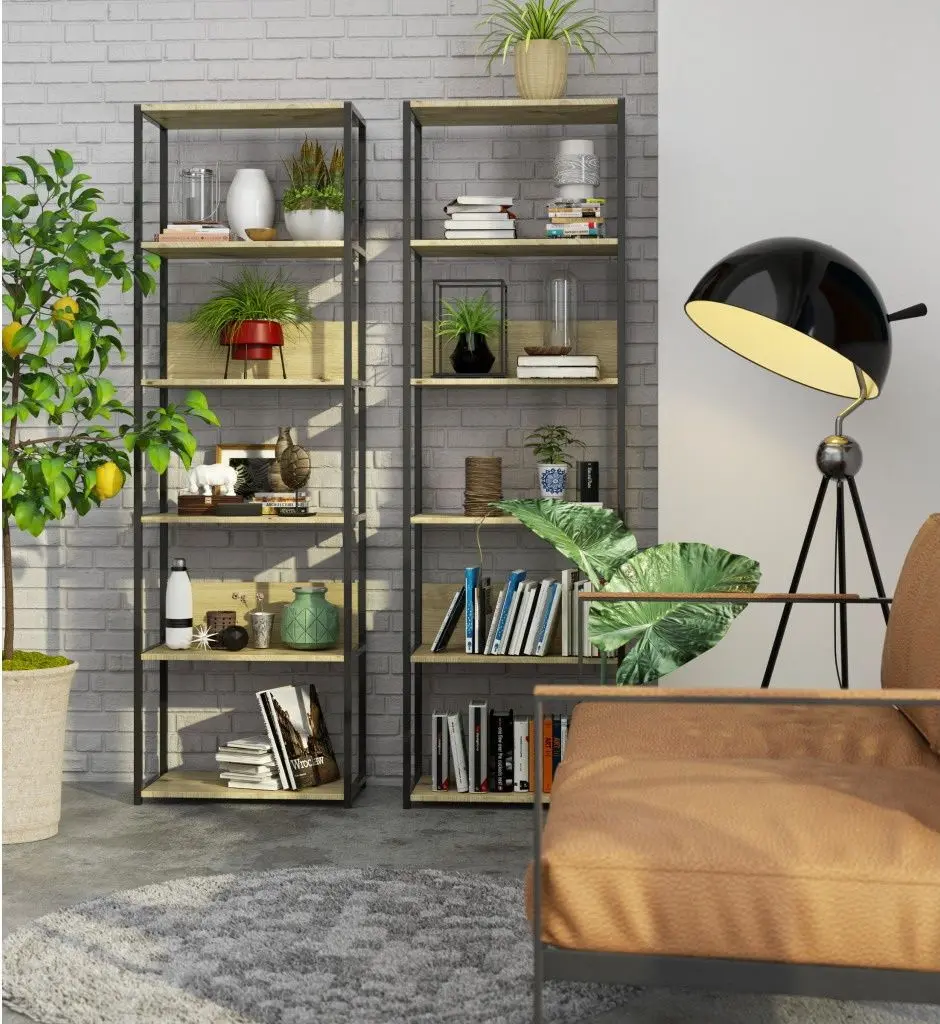 Etajera Akord CL60 6S (Black/Artisan Oak)