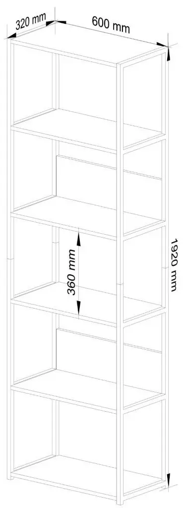 Etajera Akord CL60 6S (White/Artisan Oak)