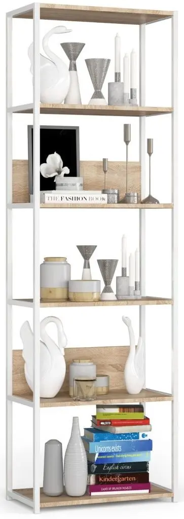 Etajera Akord CL60  6S (White/Sonoma Oak)
