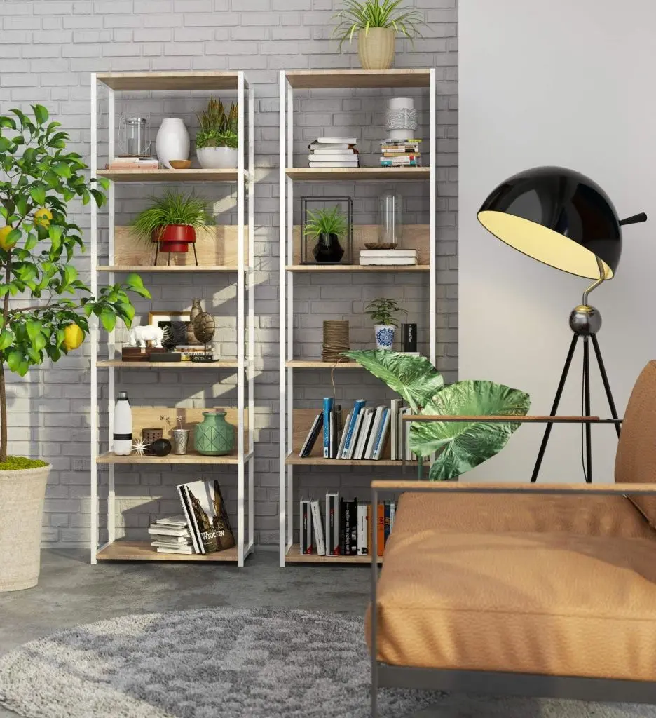 Etajera Akord CL60  6S (White/Sonoma Oak)