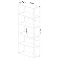 Etajera Akord CL80 6S (Black/Artisan Oak) Thumb