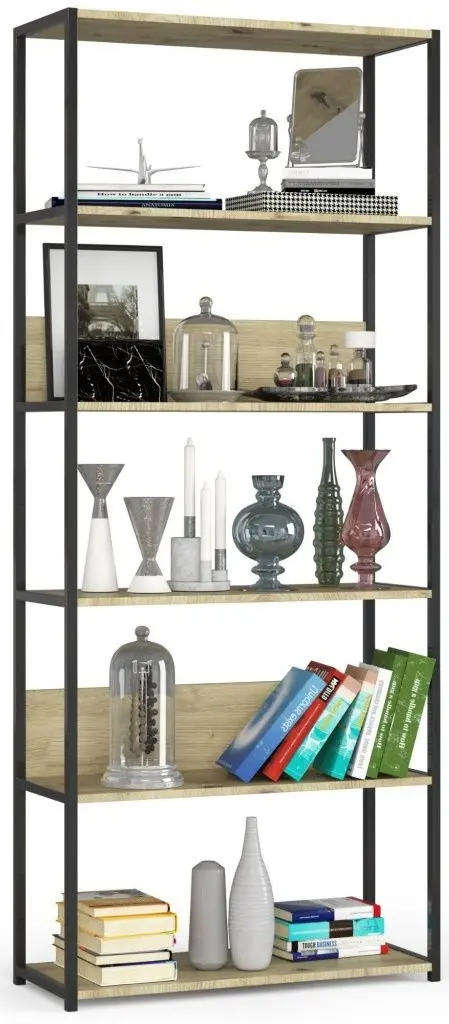 Etajera Akord CL80 6S (Black/Artisan Oak)