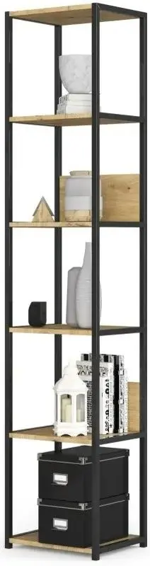 Etajera Akord Loft 40 6P (Black/Artisan Oak)