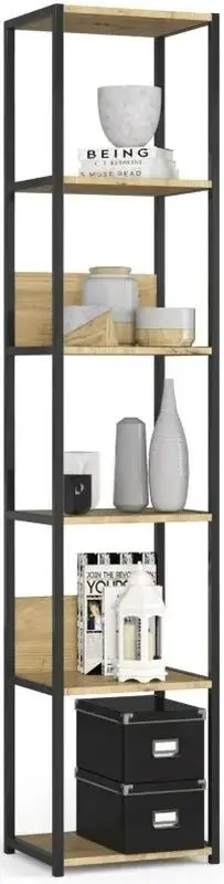 Etajera Akord Loft 40 6P (Black/Artisan Oak)