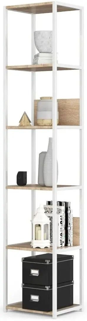 Etajera Akord Loft 40 6P (White/Sonoma Oak)