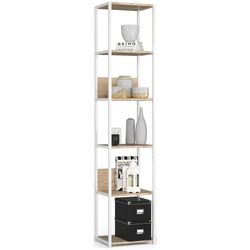 Etajera Akord Loft 40 6P (White/Sonoma Oak)