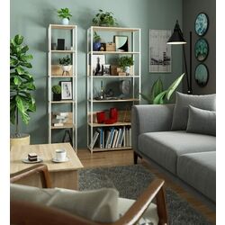 Etajera Akord Loft 40 6P (White/Sonoma Oak) Thumb