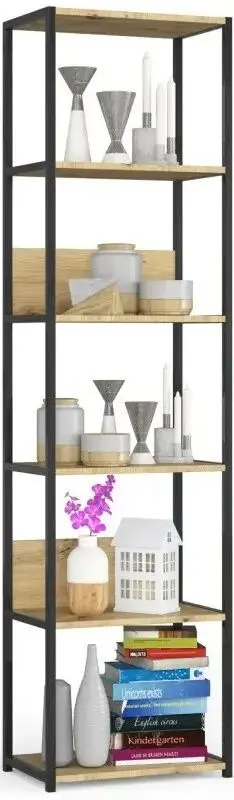 Etajera Akord Loft 50 6P (Black/Artisan Oak)