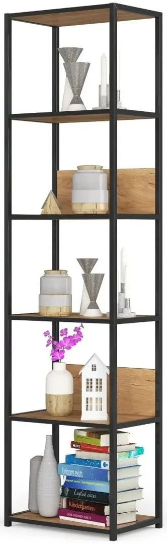 Стеллаж Akord Loft 50 6P (Black/Craft Oak)