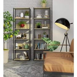 Etajera Akord Loft 60 6P (Black/Artisan Oak) Thumb