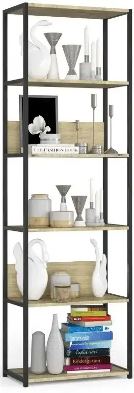 Etajera Akord Loft 60 6P (Black/Artisan Oak)