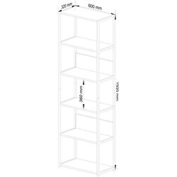 Etajera Akord Loft 60 6P (Black/Sonoma Oak) Thumb