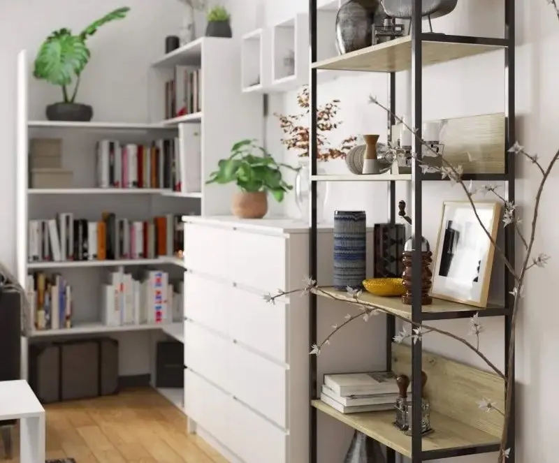 Etajera Akord Loft 70 6P (Black/Artisan Oak)