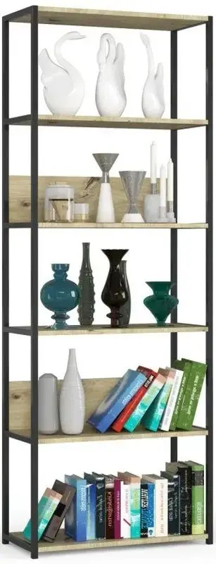 Etajera Akord Loft 70 6P (Black/Artisan Oak)
