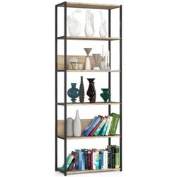 Etajera Akord Loft 70 6P (Black/Sonoma Oak)