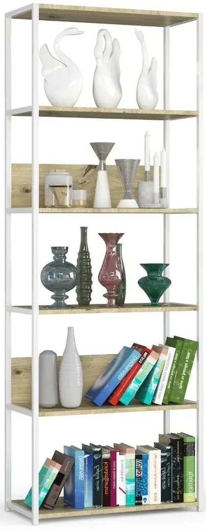 Etajera Akord Loft 70 6P (White/Artisan Oak)