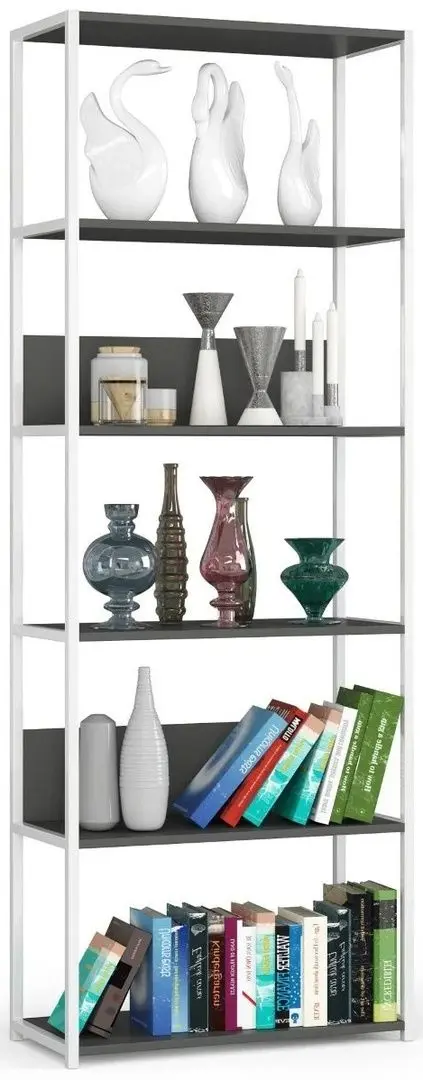 Etajera Akord Loft 70 6P (White/Black)