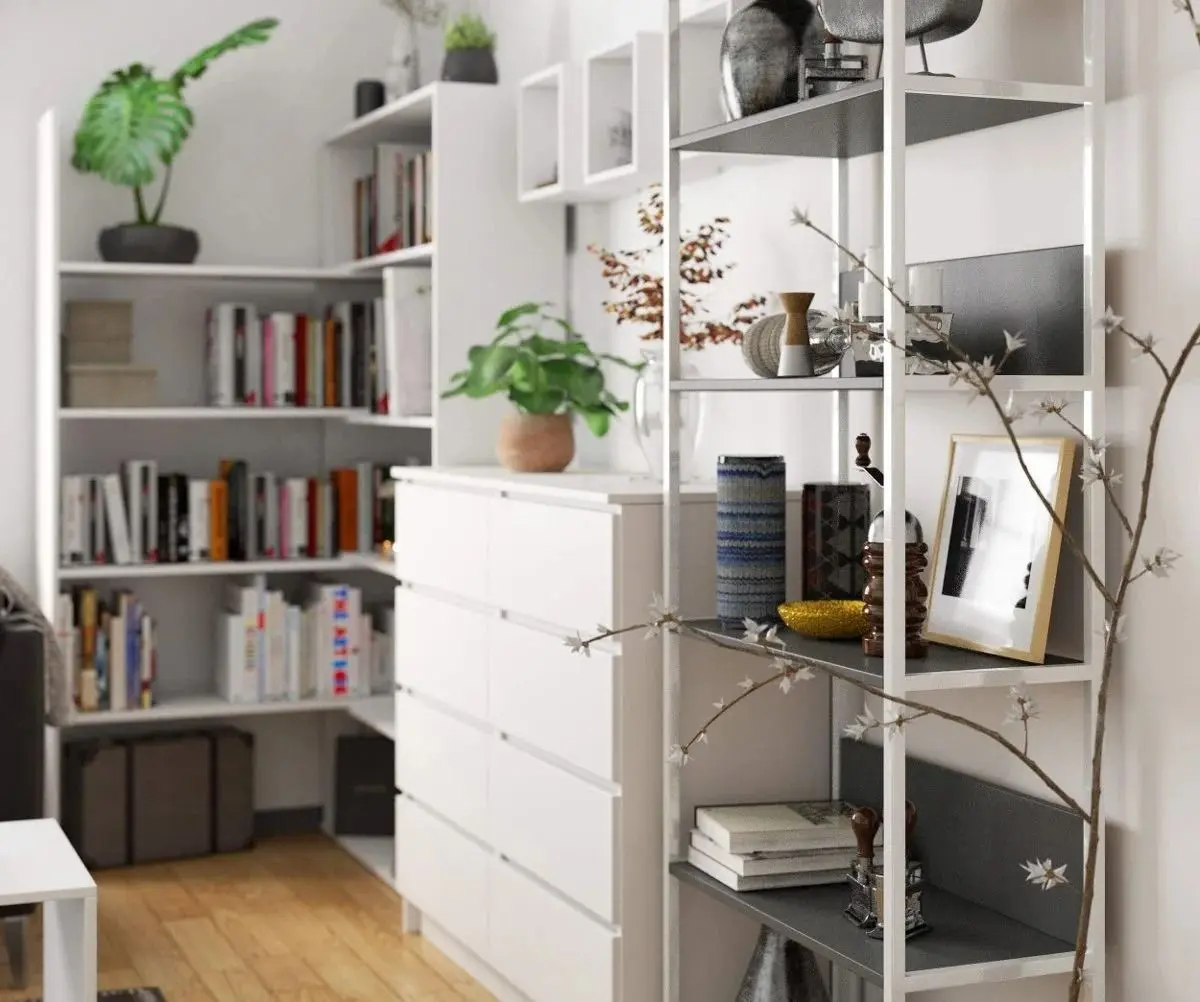 Etajera Akord Loft 70 6P (White/Black)