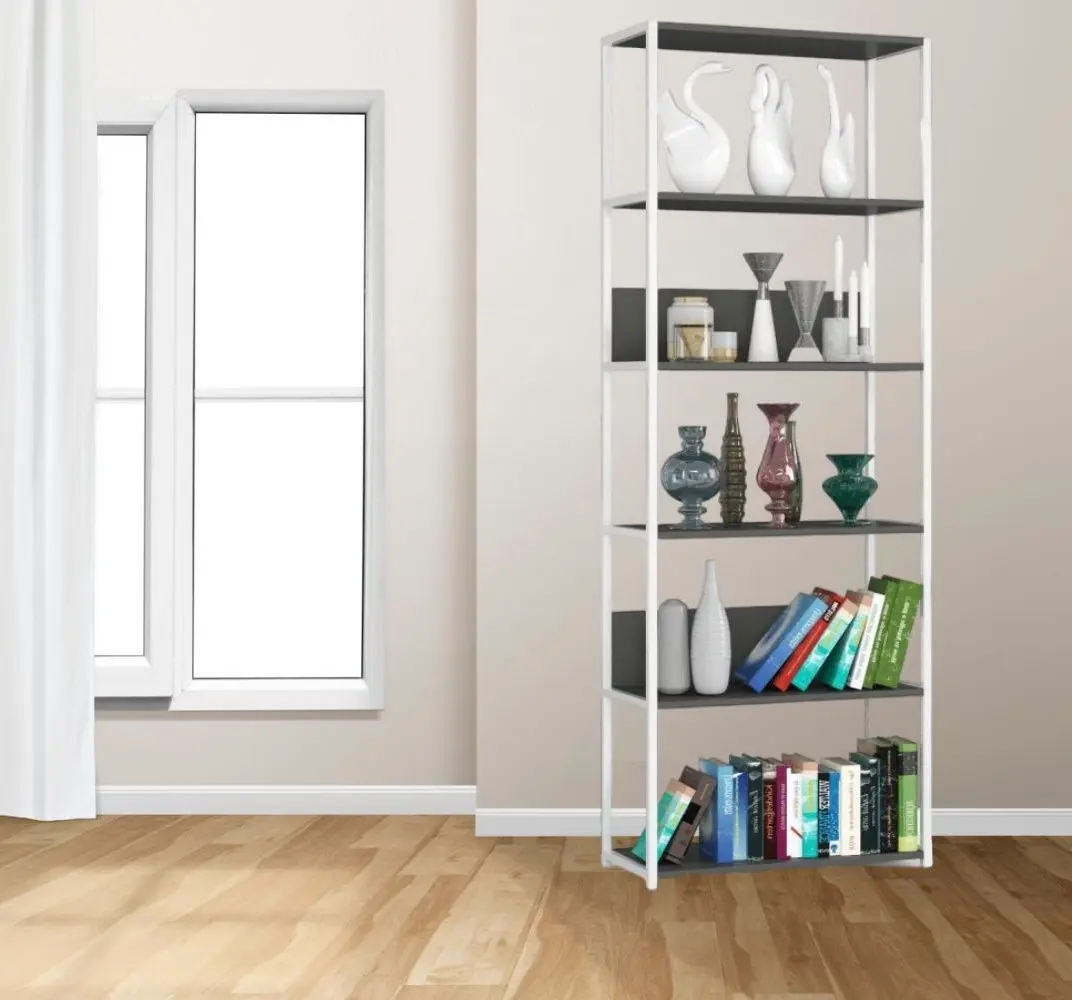 Etajera Akord Loft 70 6P (White/Black)