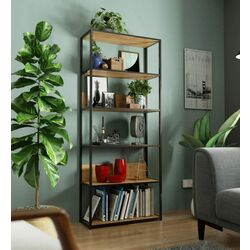 Стеллаж Akord Loft 80 6P (Black/Craft Oak)