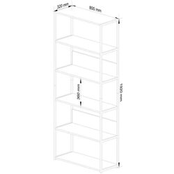 Etajera Akord Loft 80 6P (Black/Sonoma Oak) Thumb