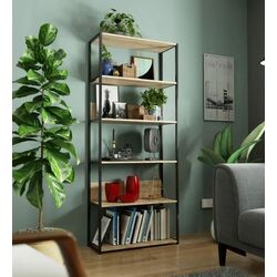 Etajera Akord Loft 80 6P (Black/Sonoma Oak) Thumb