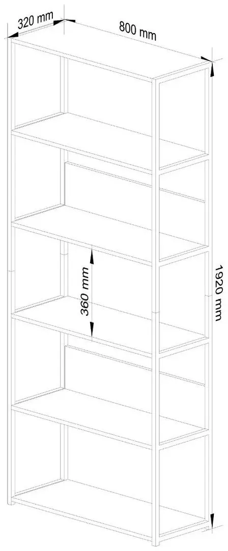 Etajera Akord Loft 80 6P (White)