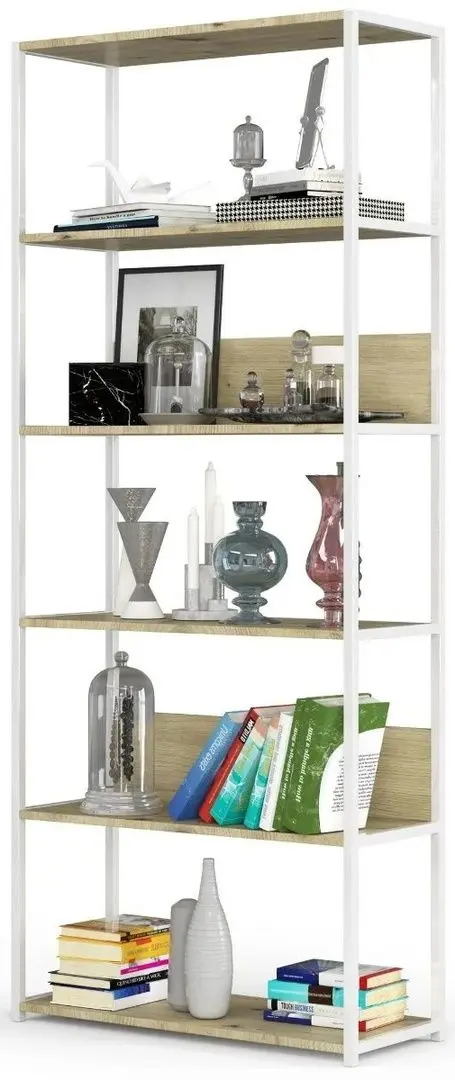 Etajera Akord Loft 80 6P (White/Artisan Oak)