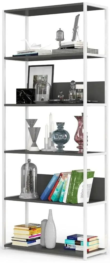 Etajera Akord Loft 80 6P (White/Black)