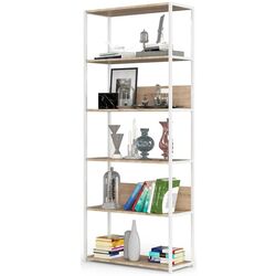 Etajera Akord Loft 80 6P (White/Sonoma oak) Thumb