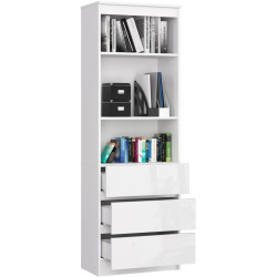 Etajera Akord R 60cm CLP 3SZ2P (White/White Gloss) Thumb