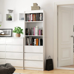 Стеллаж Akord R 60cm CLP 3SZ2P (White/White Gloss)