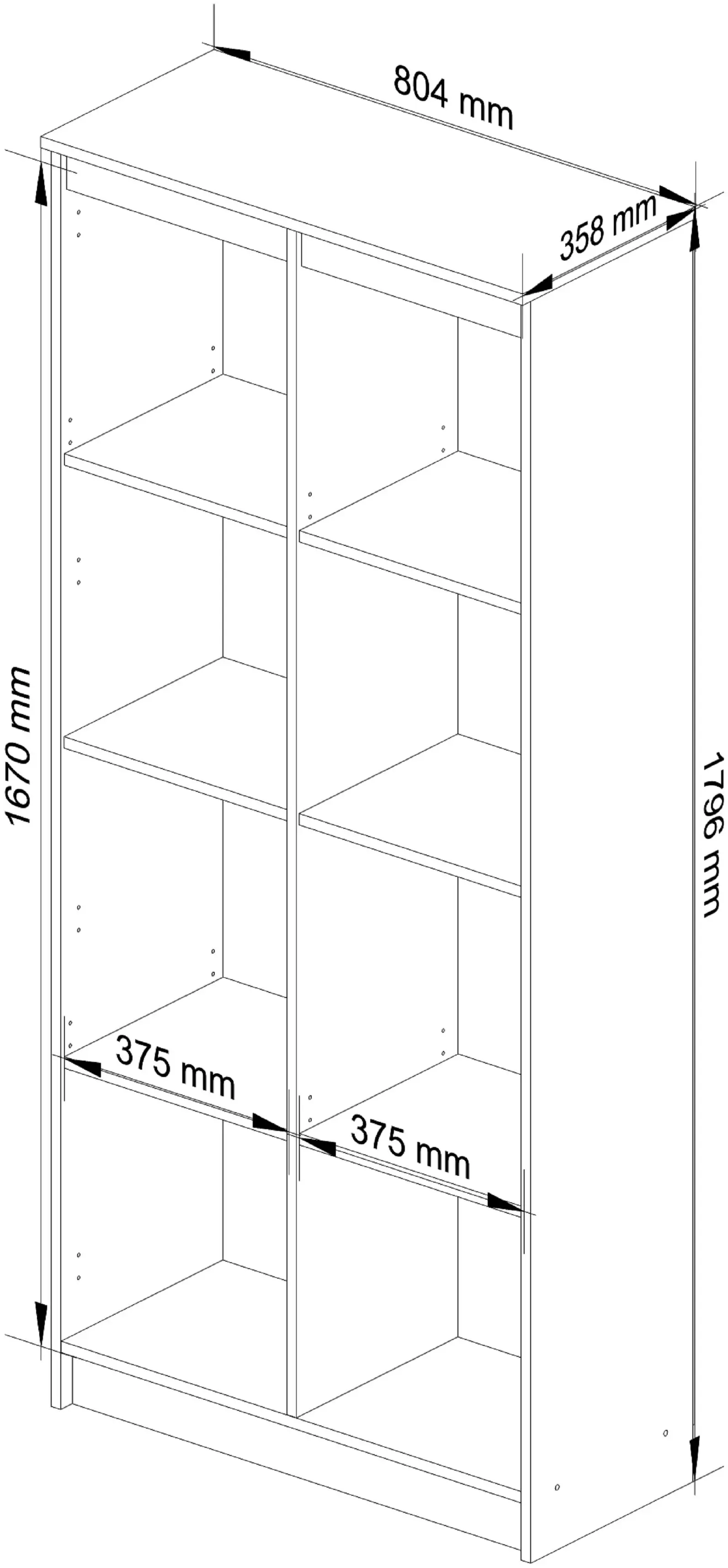 Etajera Akord R 80cm CLP (Sonoma Oak) - 3