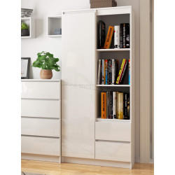 Etajera Akord R 80cm R11 (White/Glossy White)