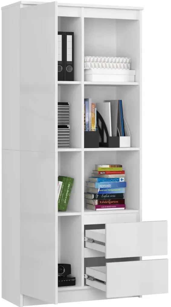 Etajera Akord R 80cm R11 (White/Glossy White)