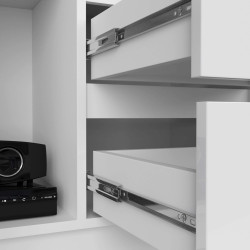 Etajera Akord R 80cm R11 (White/Glossy White) Thumb