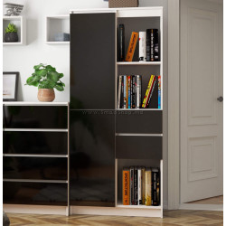 Etajera Akord R 80cm R15 (White/Black Gloss)