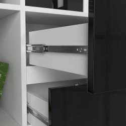 Etajera Akord R 80cm R15 (White/Black Gloss) Thumb