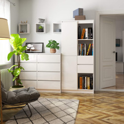 Etajera Akord R 80cm R15 (White/Glossy White) Thumb