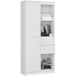 Etajera Akord R 80cm R15 (White/Glossy White) Thumb