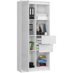 Etajera Akord R 80cm R15 (White/Glossy White) Thumb