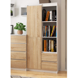 Etajera Akord R11 80cm 1D 2SZ (White/Sonoma Oak)