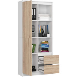 Etajera Akord R11 80cm 1D 2SZ (White/Sonoma Oak) Thumb