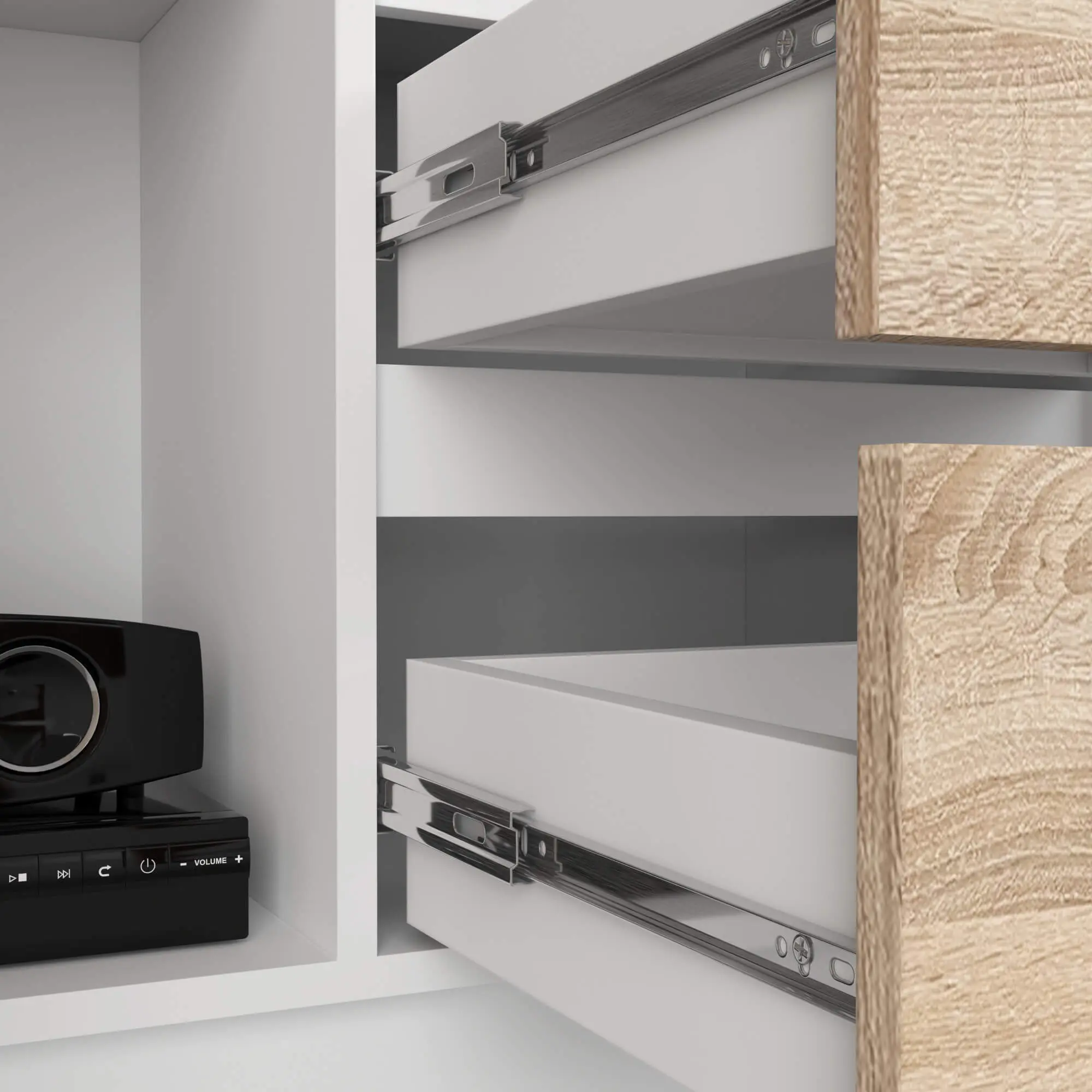 Etajera Akord R11 80cm 1D 2SZ (White/Sonoma Oak)