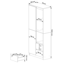 Etajera Akord R11 80cm 1D 2SZ (White/Sonoma Oak) Thumb