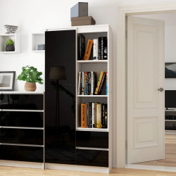 Стеллаж Akord R11 R 80cm CLP PK (White/Black Gloss)