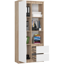 Etajera Akord R11 R80 1D 2SZ (Sonoma Oak/White) Thumb